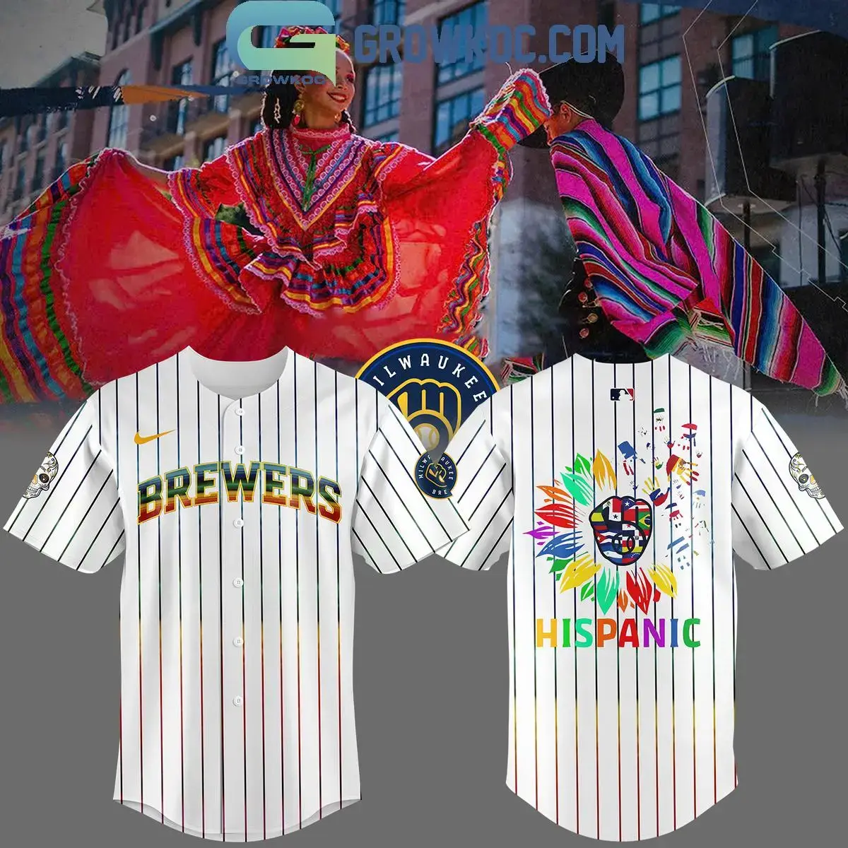 Milwaukee Brewers Hispanic Heritage Month Baseball Jersey Image