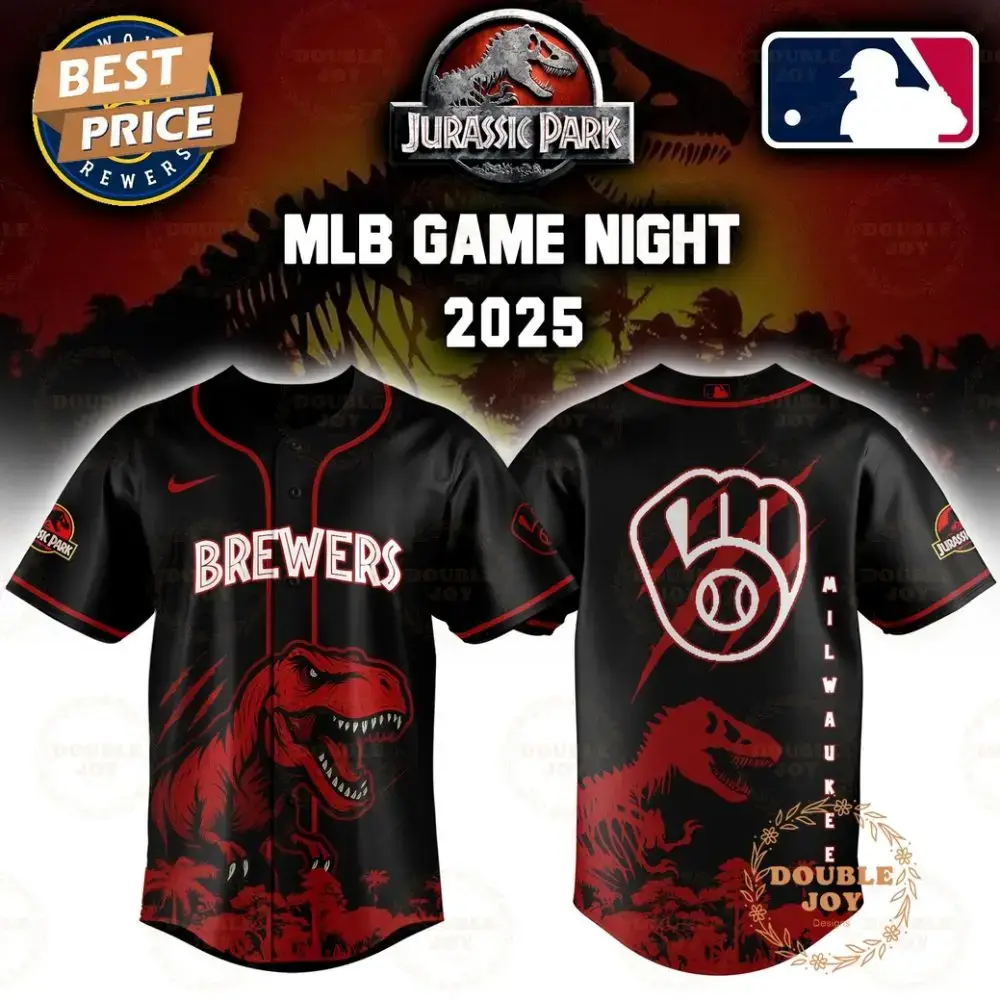 Milwaukee Brewers Jurassic Park Game Night 2025 Limited Edition Baseball Jersey Image