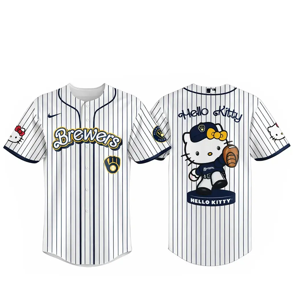 Milwaukee Brewers Major League Baseball 2026 Hello Kitty Baseball Jersey Image