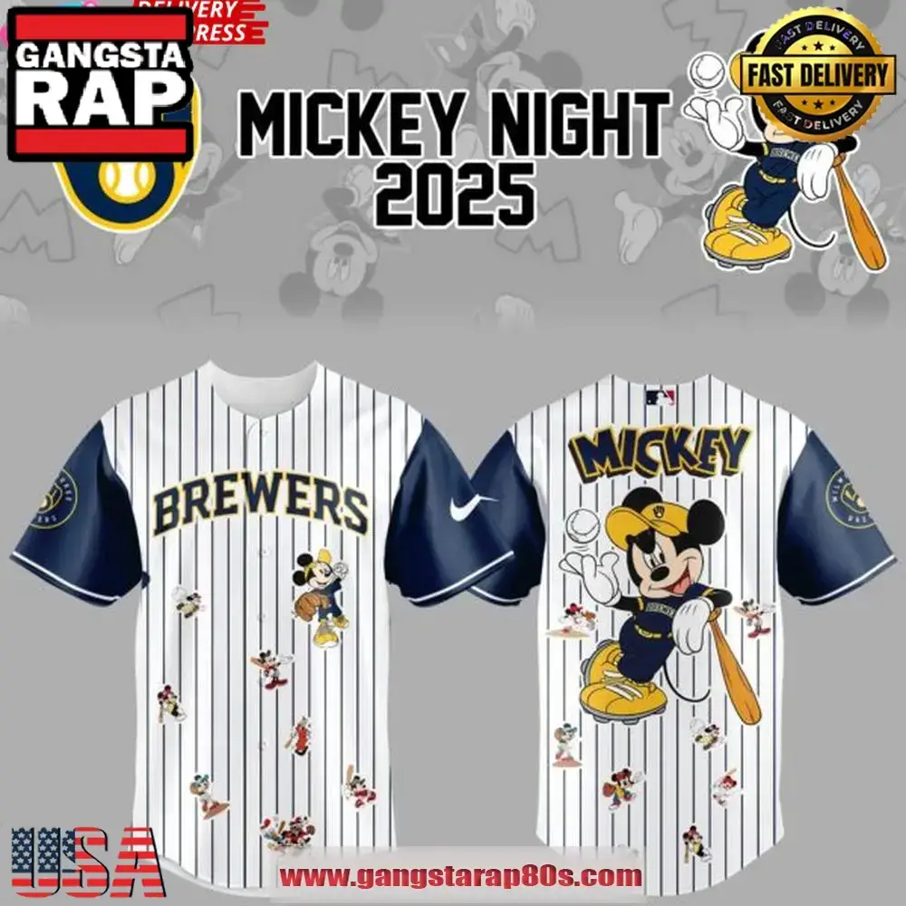 Milwaukee Brewers Mickey Mouse Night 2025 Baseball Jersey Shirt Image