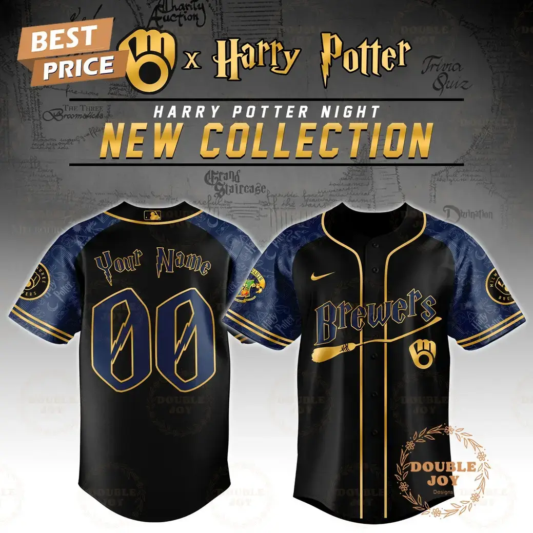 Milwaukee Brewers MLB Harry Potter Night Custom Name Special Edition Baseball Jersey Image