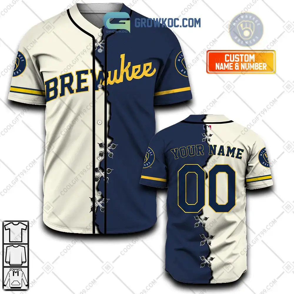 Milwaukee Brewers MLB Personalized Mix Baseball Jersey Image