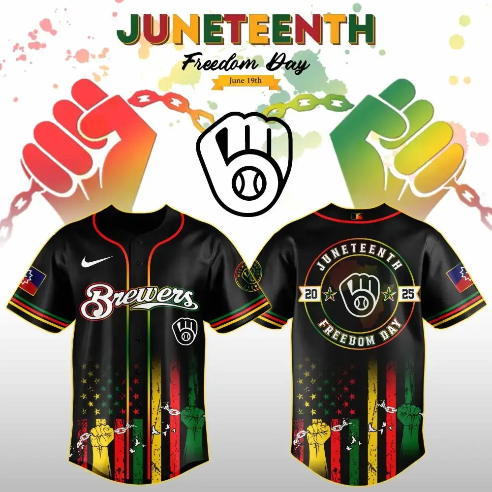 Milwaukee Brewers Mlb X Juneteenth Day Custom Baseball Jersey Edition Custom Baseball Jersey Image
