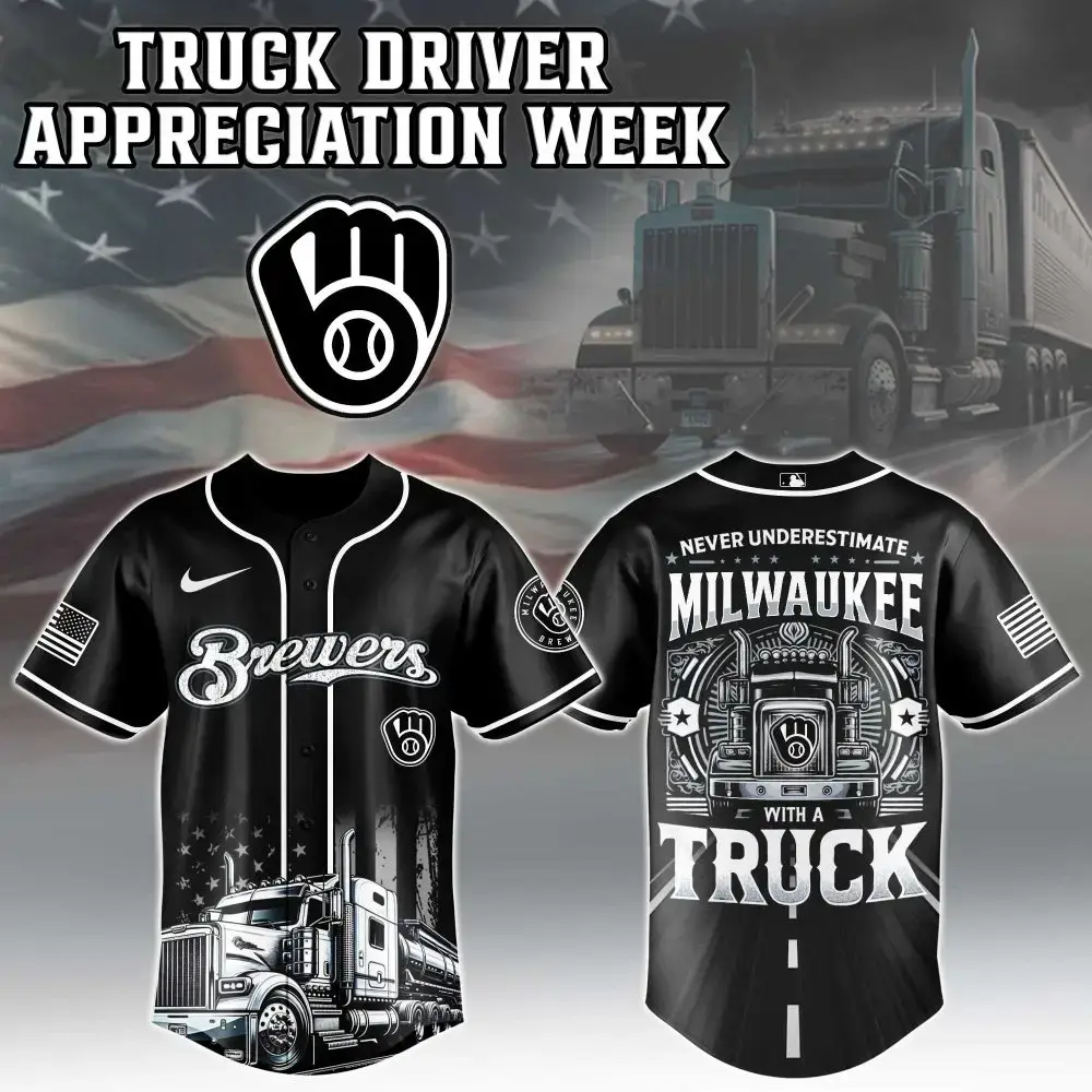 Milwaukee Brewers Mlb X Nation Truck Driver Appreciation Week Limited Edition Custom Baseball Jersey Image
