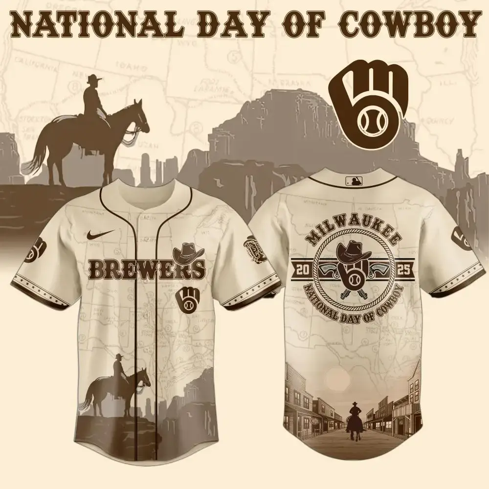 Milwaukee Brewers Mlb X National Day Of Cowboy Custom Baseball Jersey Image