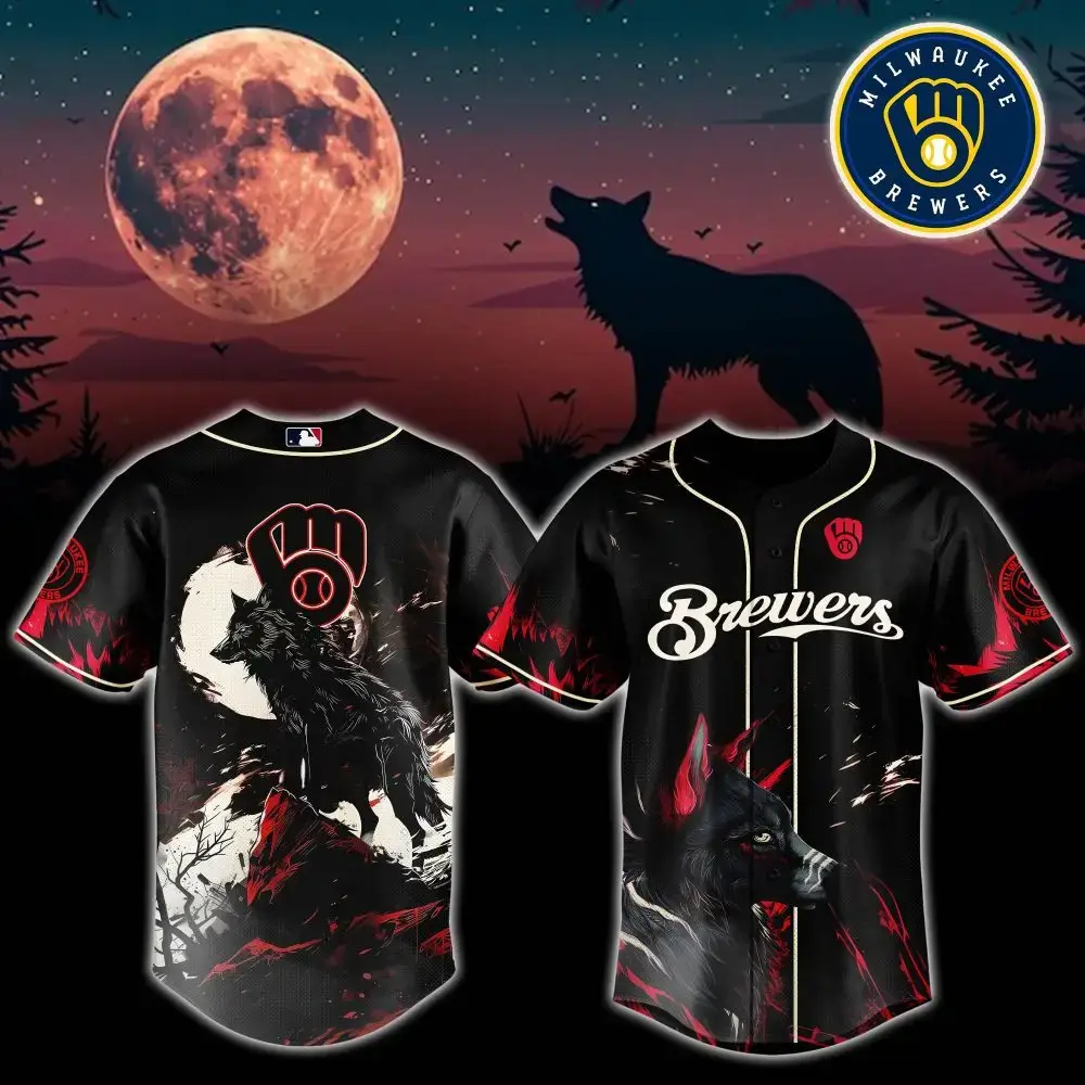 Milwaukee Brewers Mlb X Wolf Custom Baseball Jersey Image