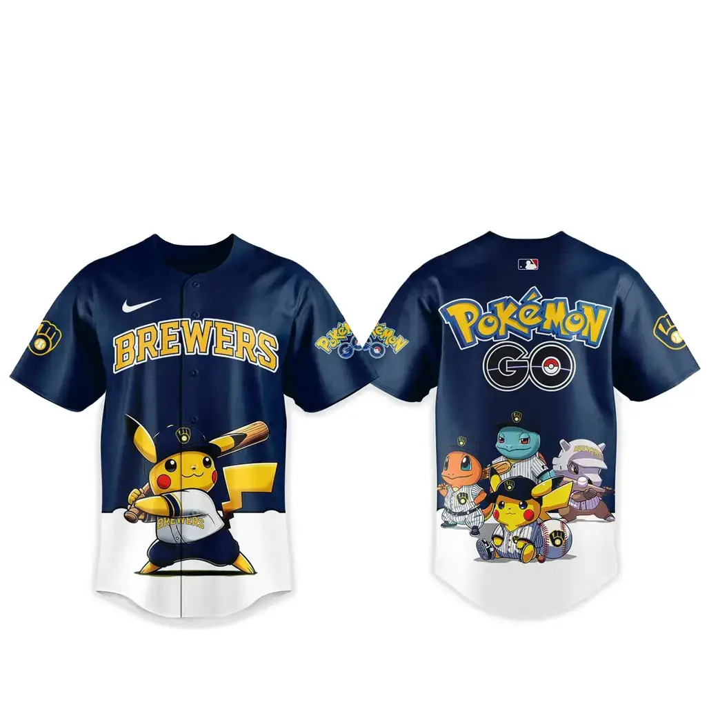 Milwaukee Brewers Pokemon Go Night 2026 Game Baseball Jersey Image