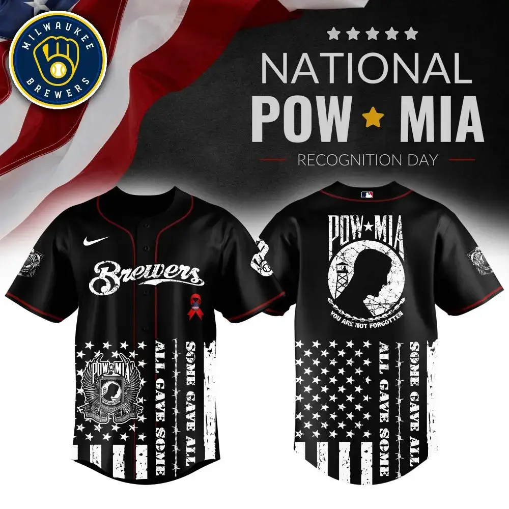 Milwaukee Brewers Pow*Mia Jersey - Honor Veterans With Unique Stars & Stripes Design Image