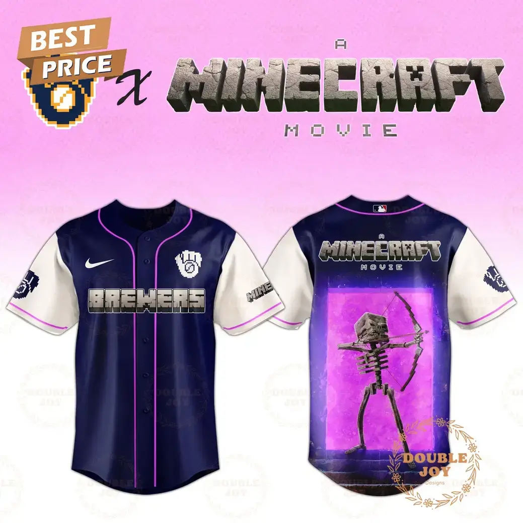 Milwaukee Brewers Skeleton A Minecraft Movie 2025 Special Edition Baseball Jersey Image