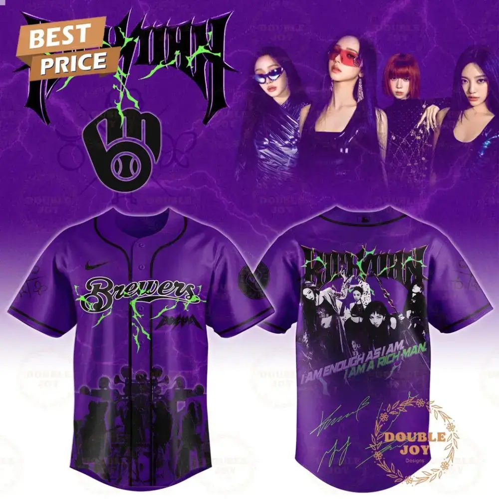 Milwaukee Brewers X Aespa Richman Limited Edition Purple Baseball Jersey Image