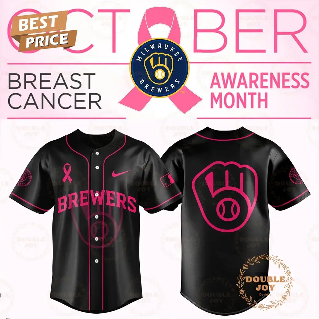 Milwaukee Brewers x Breast Cancer Awareness Month Baseball Jersey Image