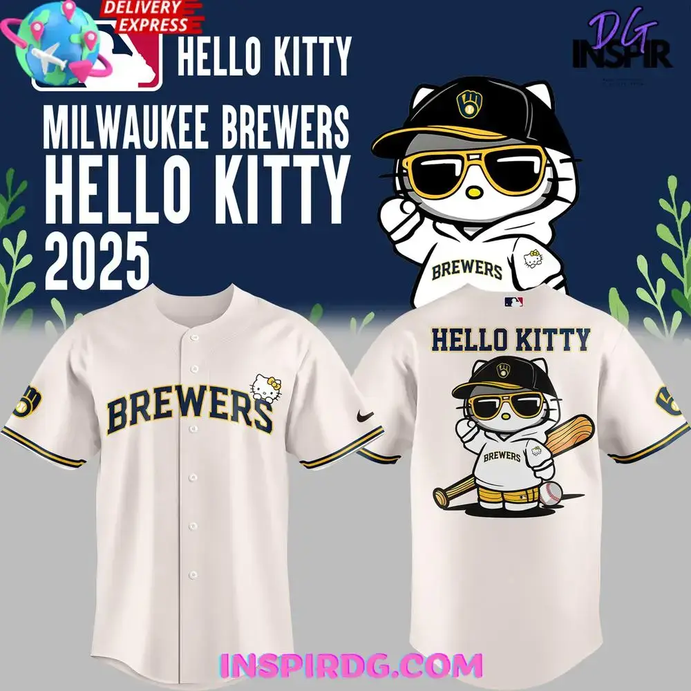 Milwaukee Brewers X Hello Kitty 2025 Baseball Jersey Image