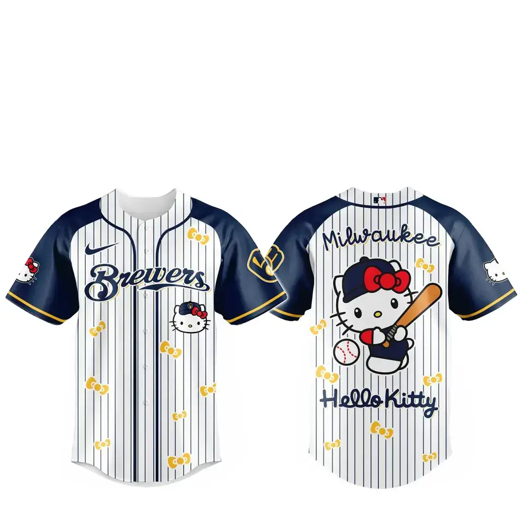Milwaukee Brewers x Hello Kitty 2026 And Sanrio World Baseball Jersey Image