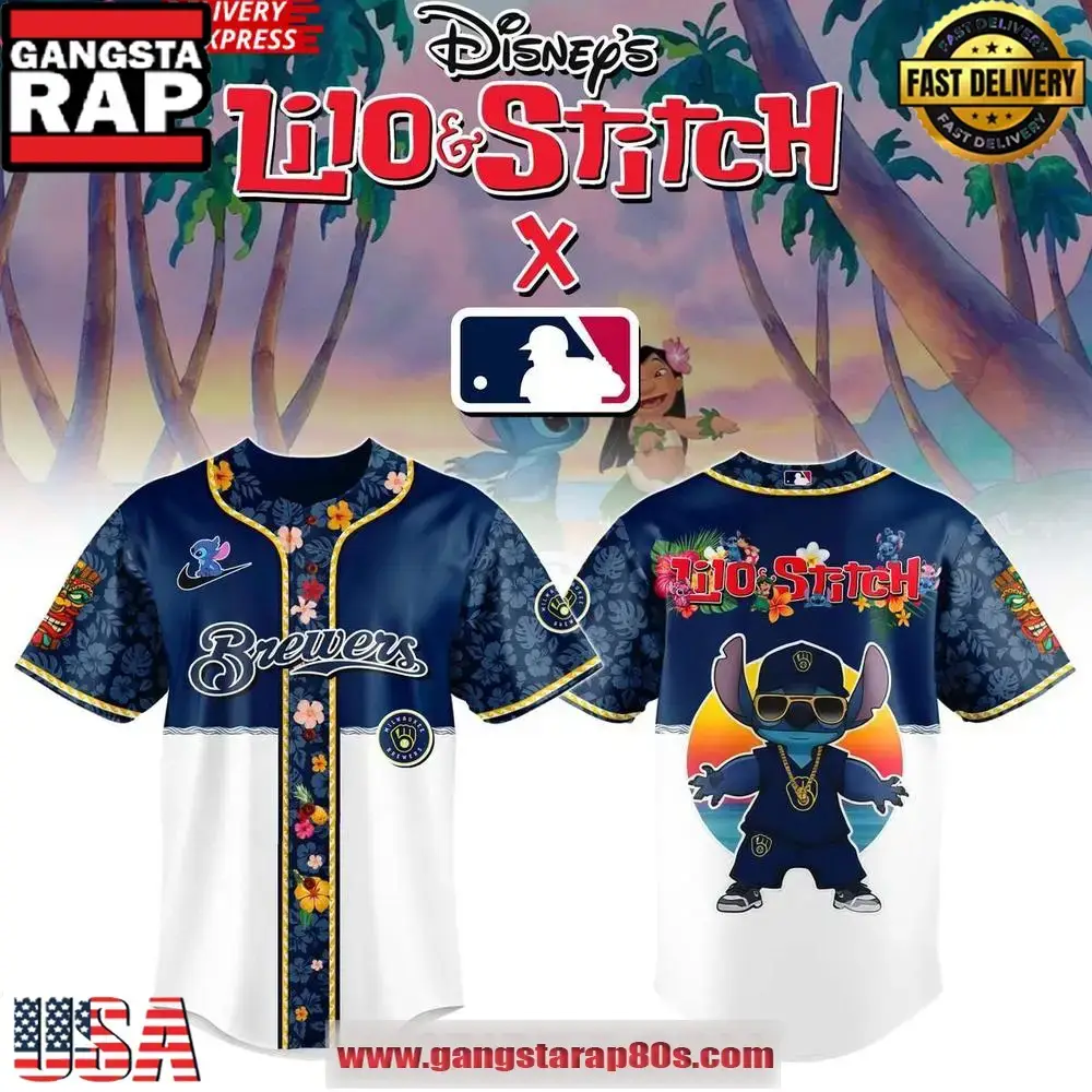 Milwaukee Brewers x Lilo & Stitch 2025 Baseball Jersey Shirts Image