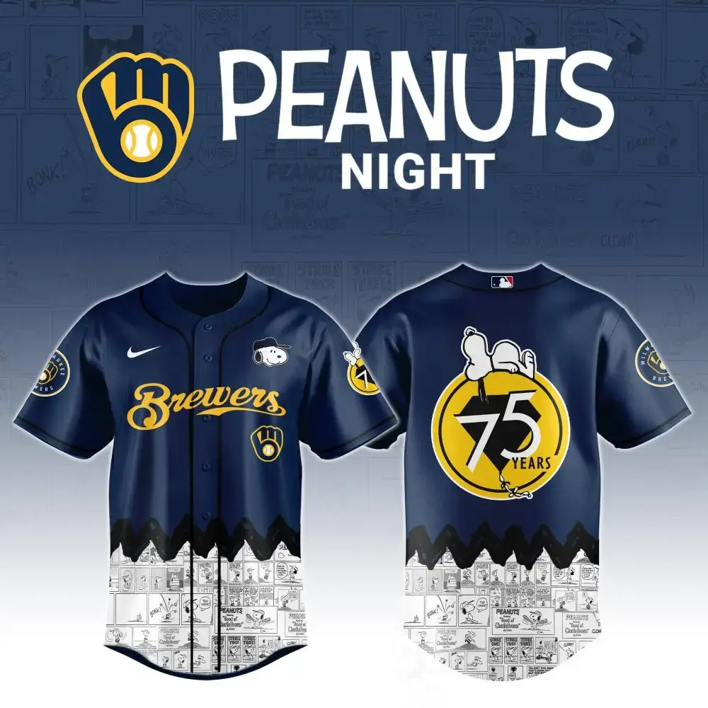 Milwaukee Brewers X Peanuts Night Custom Baseball Jersey Image