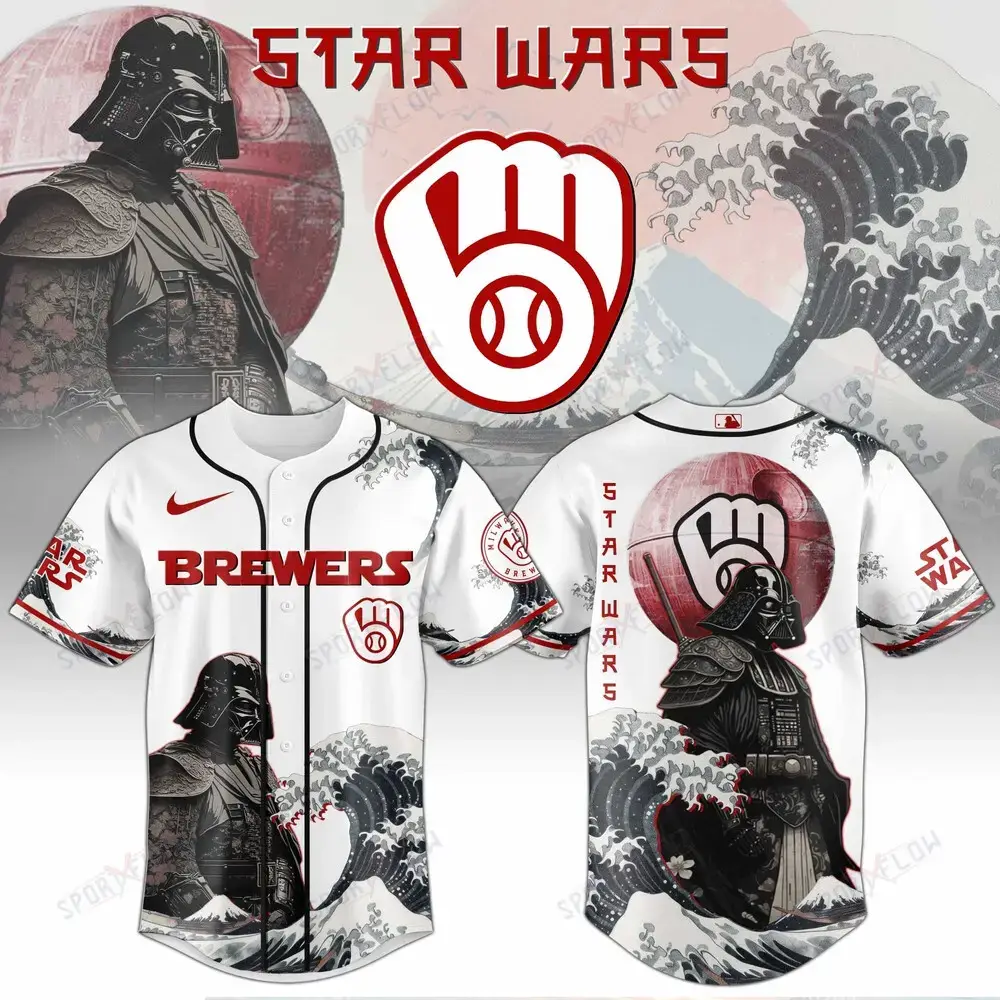 Milwaukee Brewers X Star Wars Darth Vader Japanese Aesthetic Baseball Jersey Image