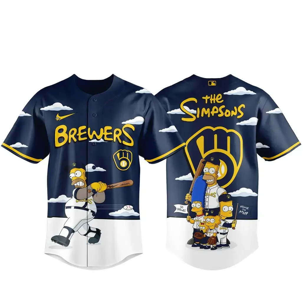 Milwaukee Brewers x The Simpsons 2026 Major Gameday Baseball Jersey Image