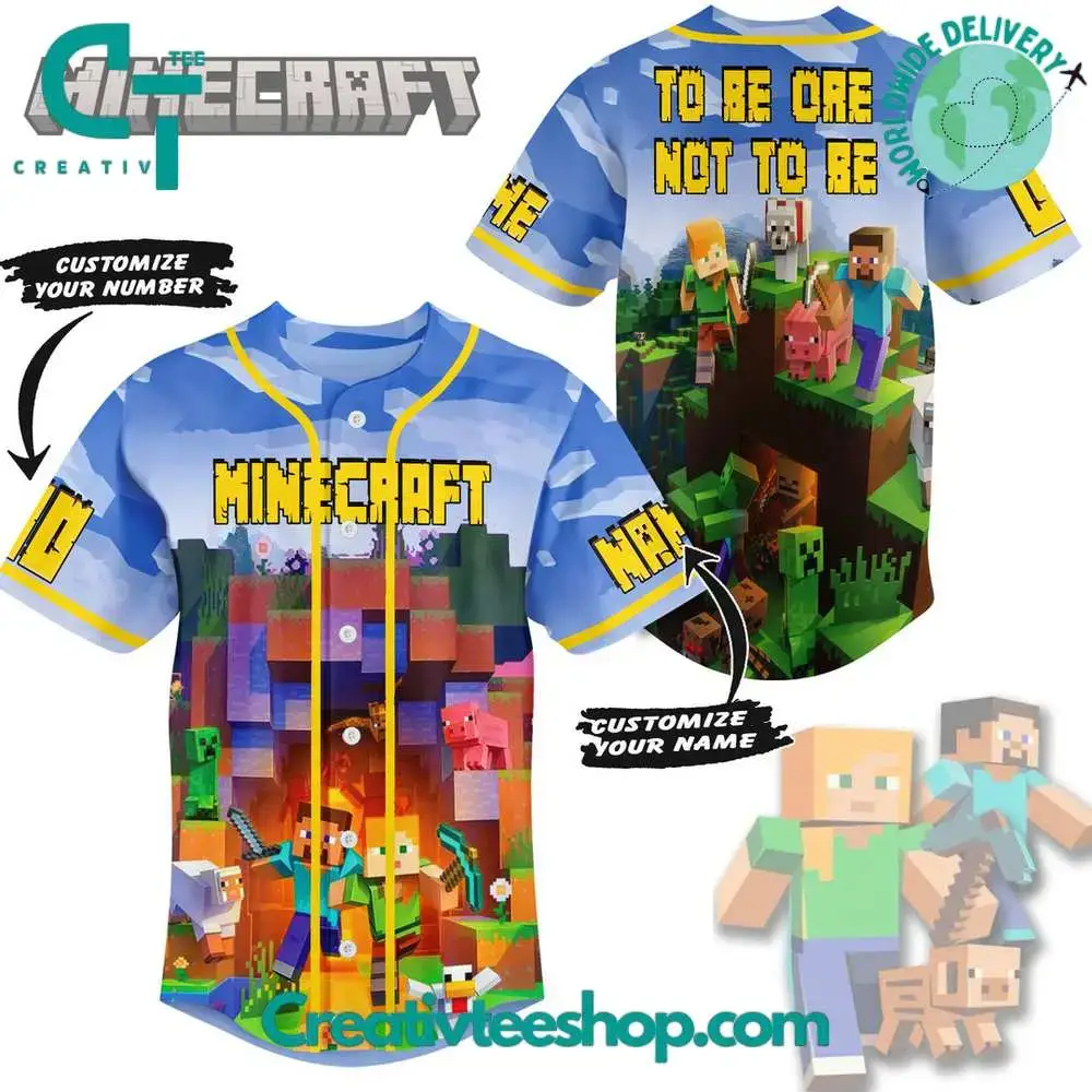Minecraft To Be Or Not To Be Baseball Jersey Image