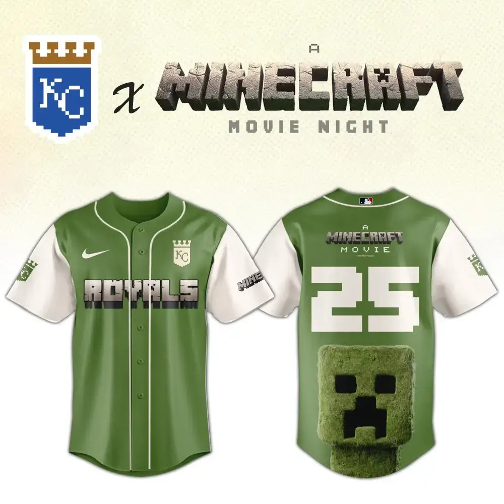 Minecraft X Kc Royals Limited Edition Jersey – Perfect For Movie Night Fans! Image