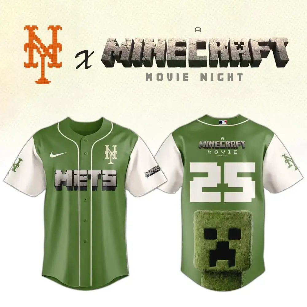 Minecraft X Mets Limited Edition Jersey - Perfect For Fans & Gamers! Image