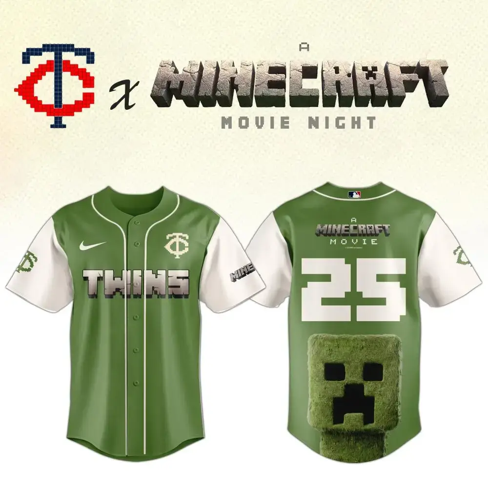 Minecraft X Twins Limited Edition Baseball Jersey - Perfect For Fans & Gamers! Image