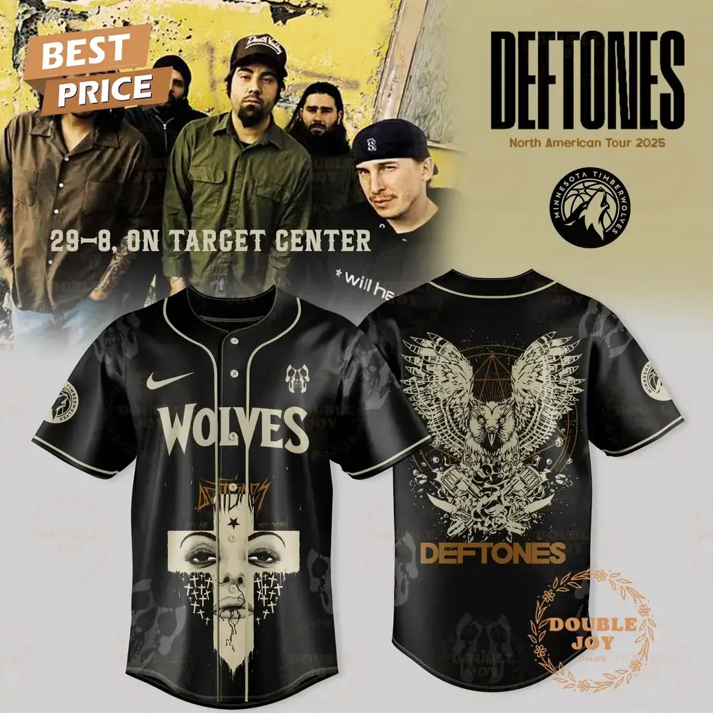 Minnesota Timberwolves x DEFTONES North American Tour 2025 Limited Edition Baseball Jersey Image