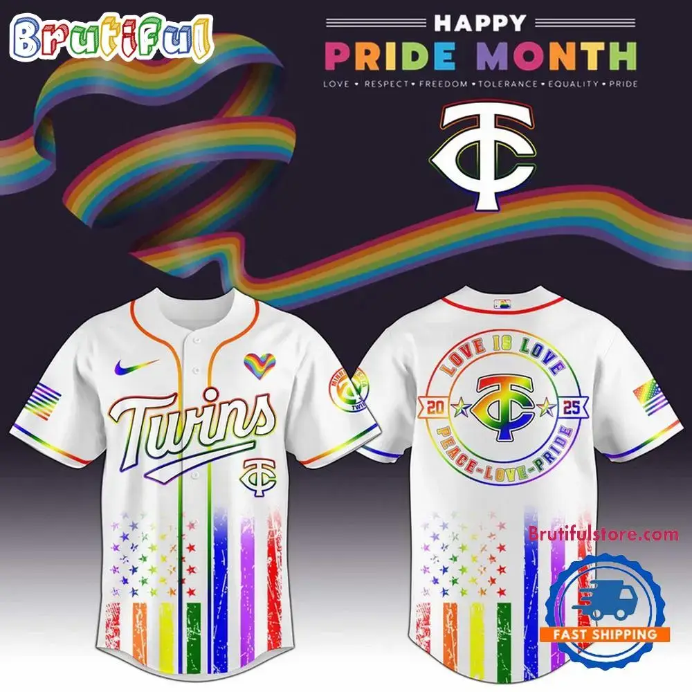 Minnesota Twins 2025 Happy Pride Month Limited Edition Baseball Jersey Image