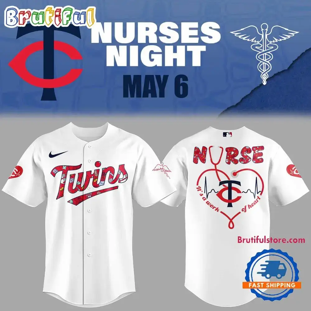 Minnesota Twins Baseball NURSES NIGHT 2025 White Jersey Shirt Image