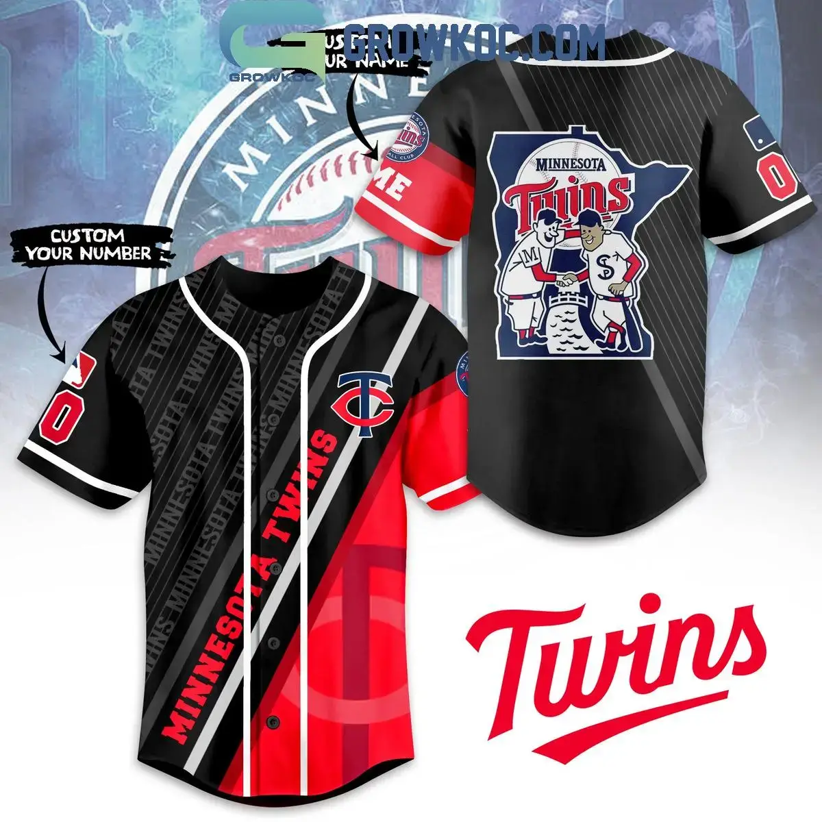 Minnesota Twins Baseball Team State Proud Personalized Baseball Jersey Image