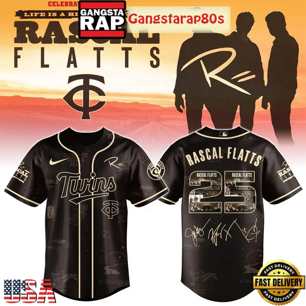 Minnesota Twins Celebrating Rascal Flatts 25 Years Tour Baseball Jersey Image