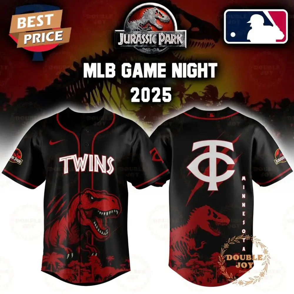 Minnesota Twins Jurassic Park Game Night 2025 Limited Edition Baseball Jersey Image