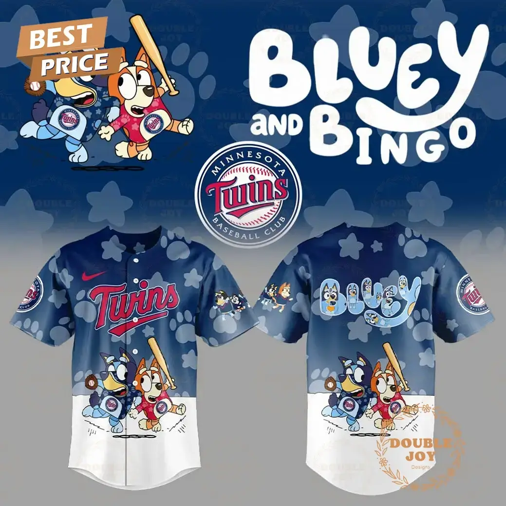 Minnesota Twins MLB x Bluey Night 2025 Limited Edition Baseball Jersey Image
