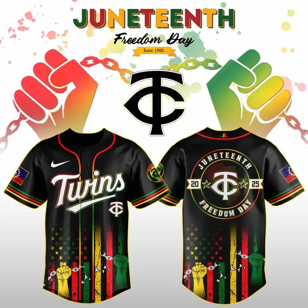 Minnesota Twins Mlb X Juneteenth Day Custom Baseball Jersey Edition Custom Baseball Jersey Image
