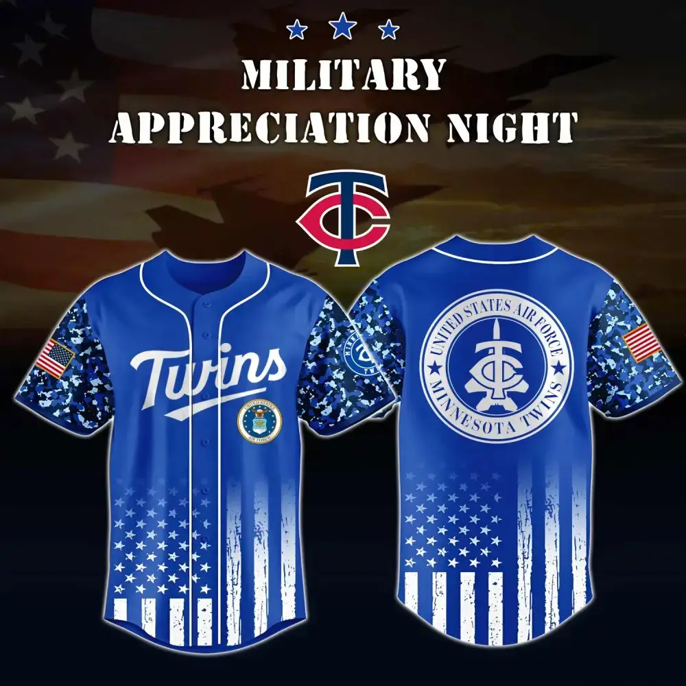 Minnesota Twins Mlb X Usa Air Force Appreciation Night Custom Baseball Jersey Image