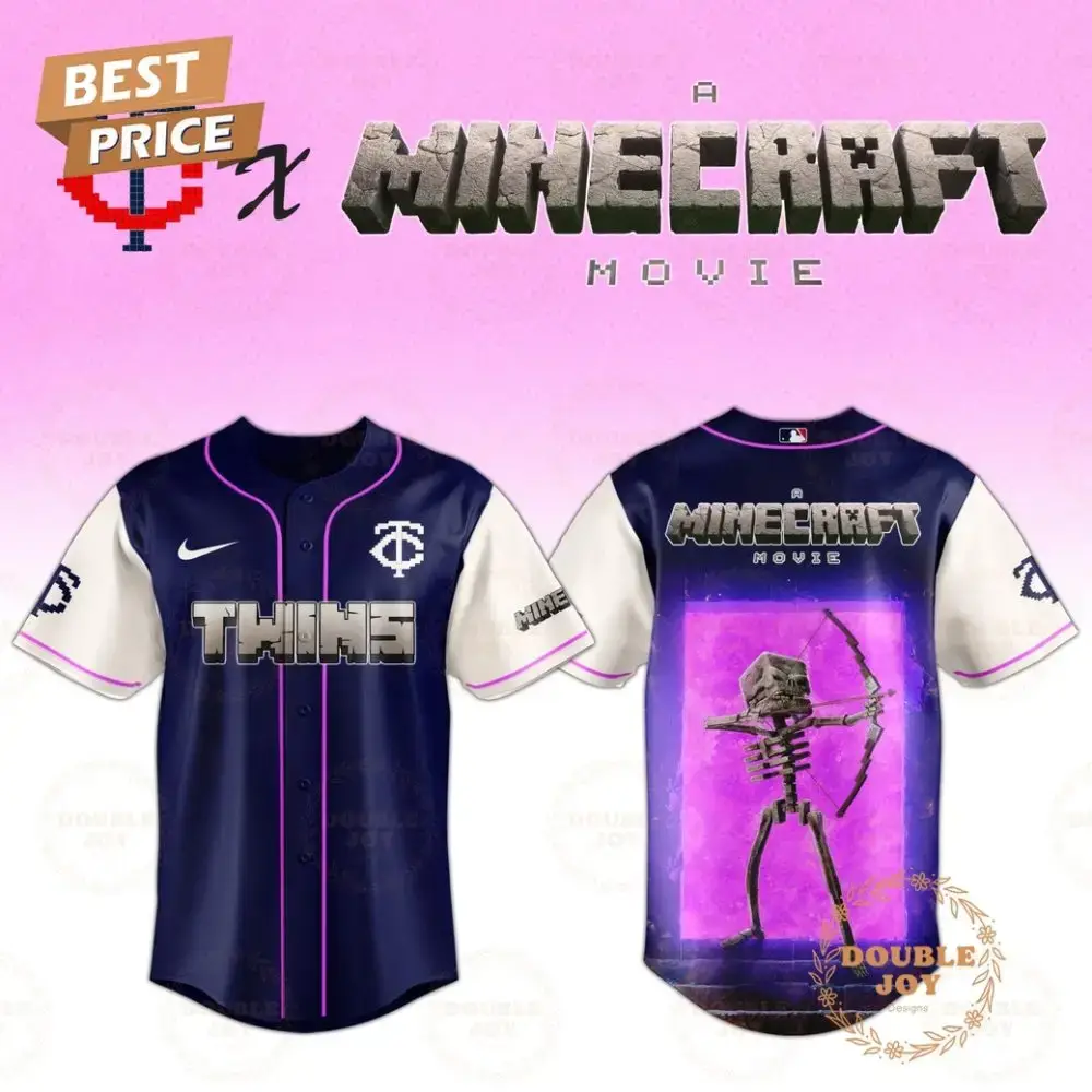 Minnesota Twins Skeleton A Minecraft Movie 2025 Special Edition Baseball Jersey Image