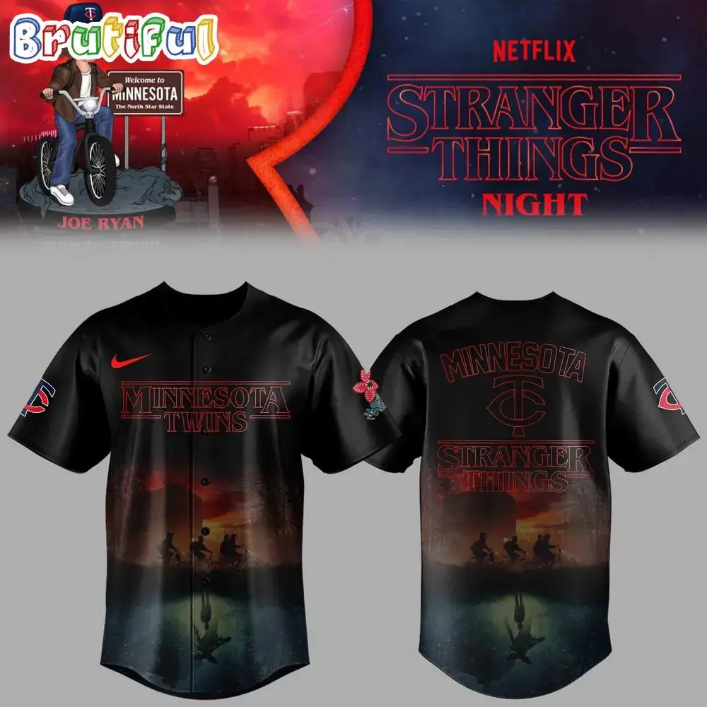 Minnesota Twins Stranger Things Night Baseball Jersey Image