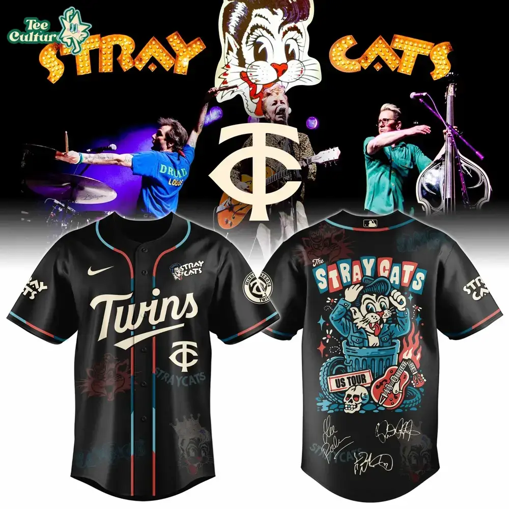 Minnesota Twins Stray Cats 2026 US Tour Inspired Baseball Jersey Image