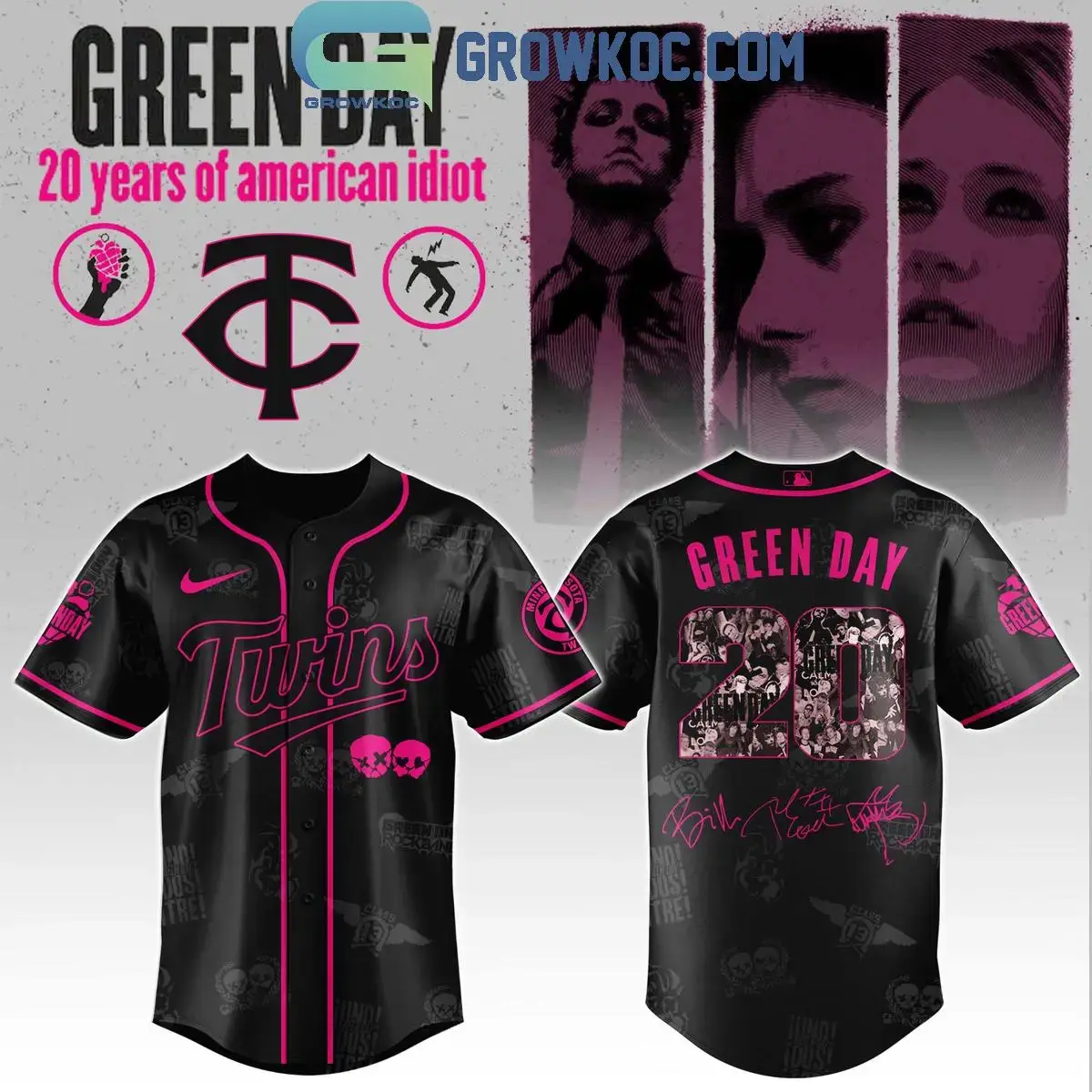 Minnesota Twins x Green Day 20 Years Of American Idiot 2025 Jersey Image