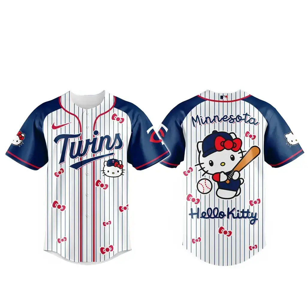 Minnesota Twins x Hello Kitty 2026 And Sanrio World Baseball Jersey Image