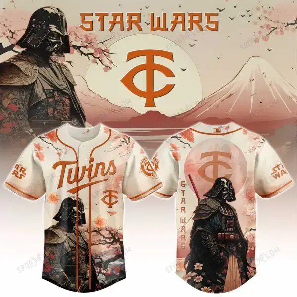 Minnesota Twins X Star Wars Darth Vader Samurai Lord Baseball Jersey Image