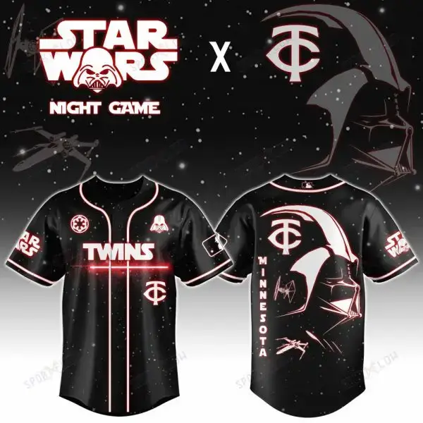 Minnesota Twins X Star Wars Darth Vader Sith Lord Night Game Baseball Jersey Image