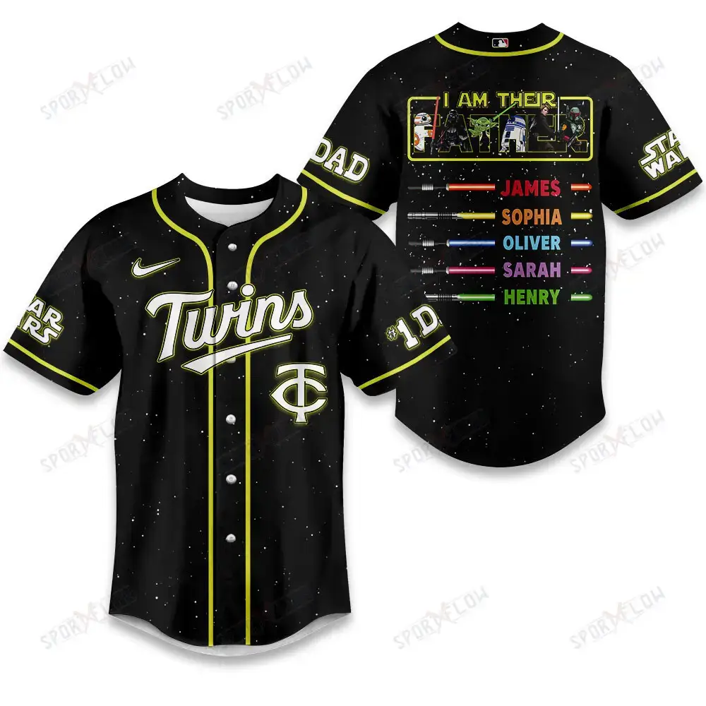 Minnesota Twins X Star Wars I Am Their Father Custom Name Baseball Jersey Image
