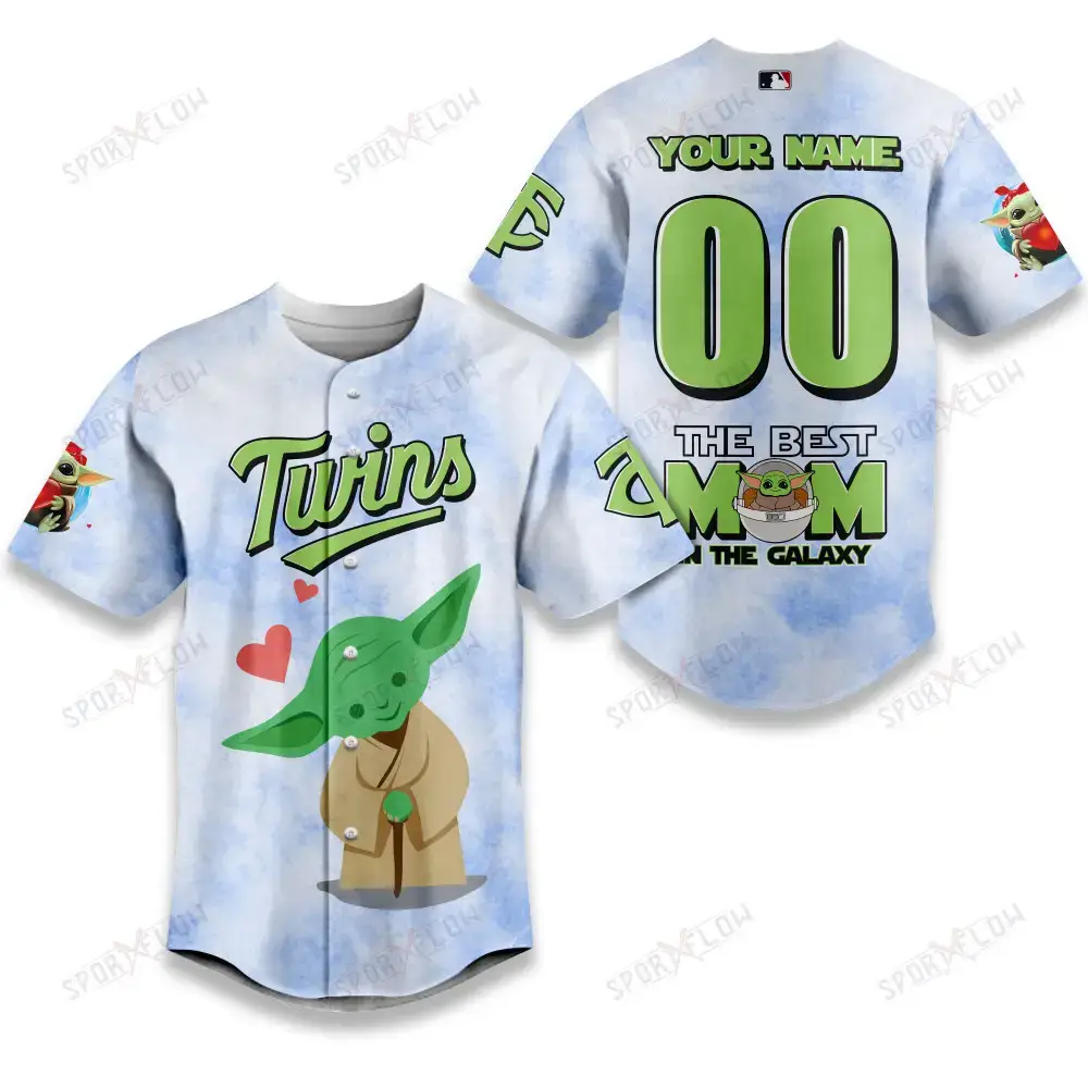 Minnesota Twins X Star Wars Yoda Best Mom Custom Baseball Jersey Image