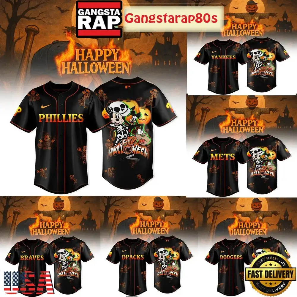 MLB All Team x Disney Happy Halloween Party 2025 Baseball Jersey Shirt Image