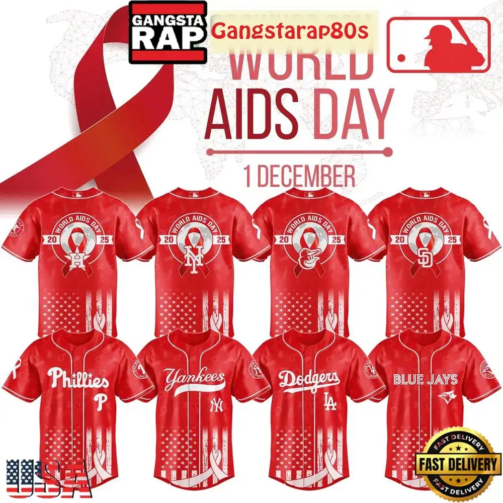 MLB All Team x World Aids Day 2025 Special Baseball Jersey Image