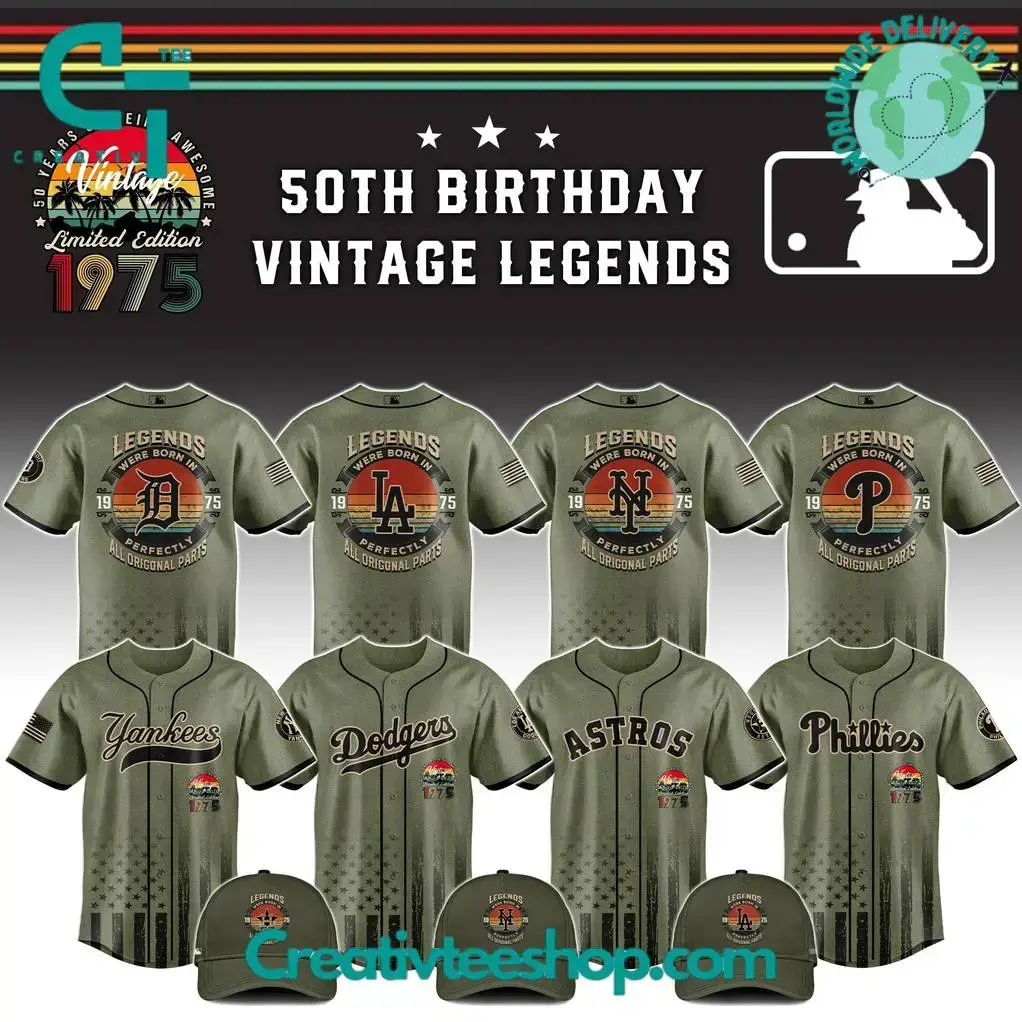 Mlb All Teams X 50Th Birthday Vintage Legends Special Camo Baseball Jersey Image