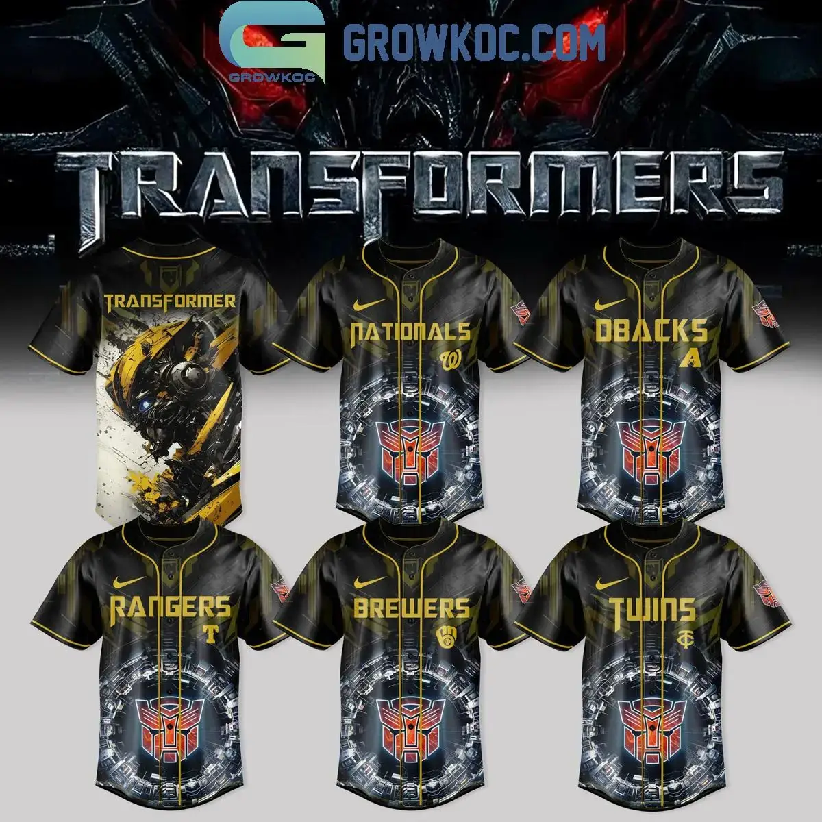 MLB All Teams x Bumblebee Transformers 2025 Jersey Image
