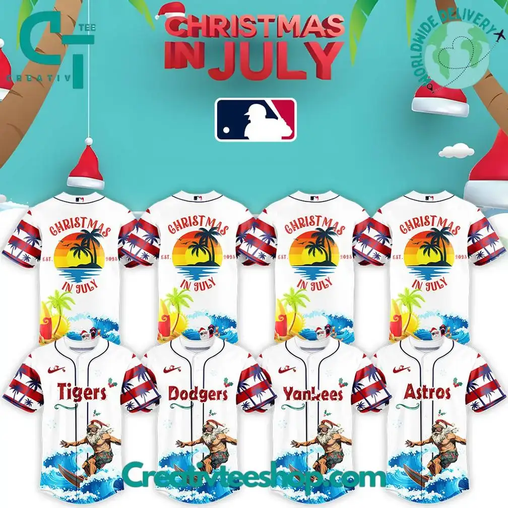 Mlb All Teams X Christmas July Santa Surfing Special Baseball Jersey Image
