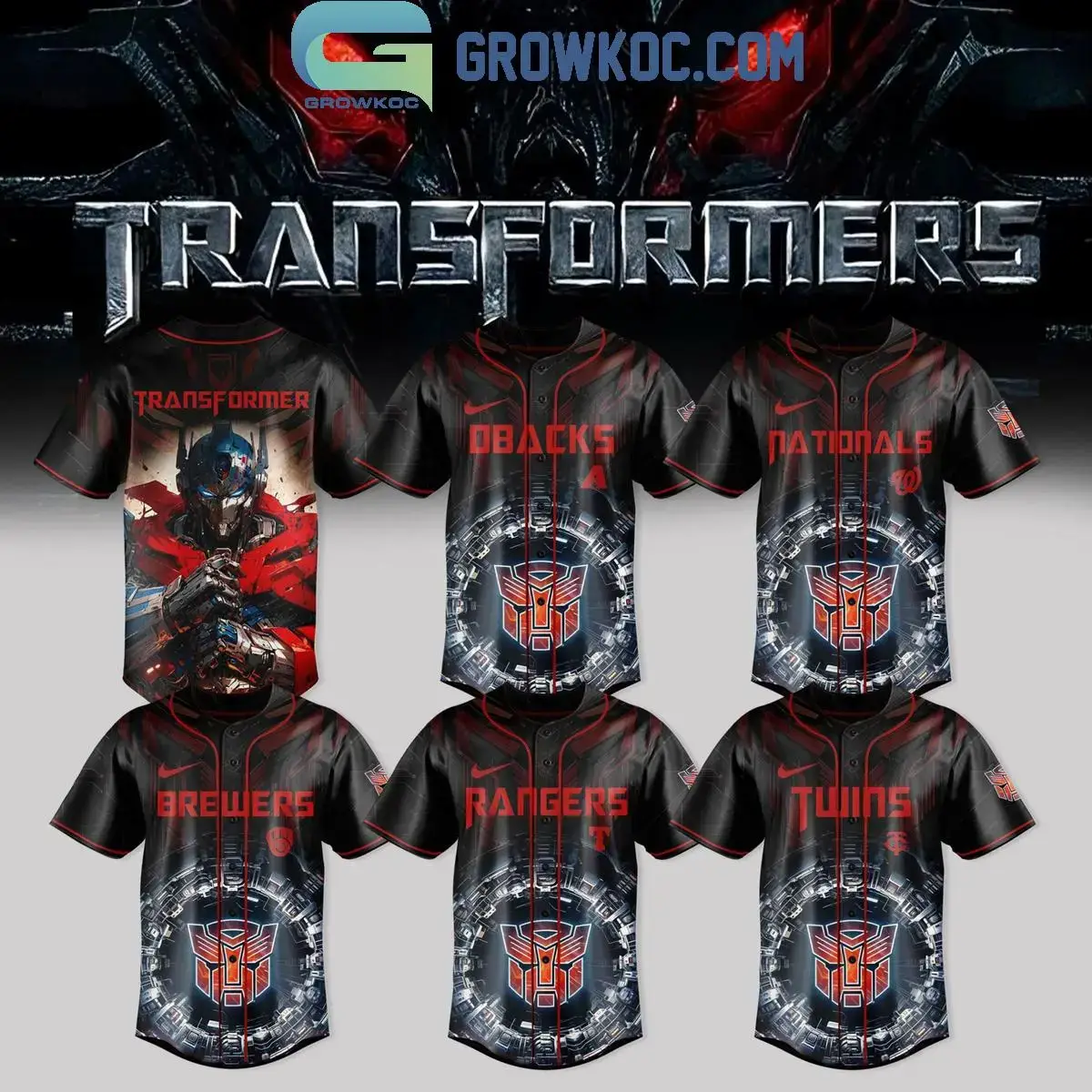 MLB All Teams x Optimus Pride Transformers 2025 Jersey Image