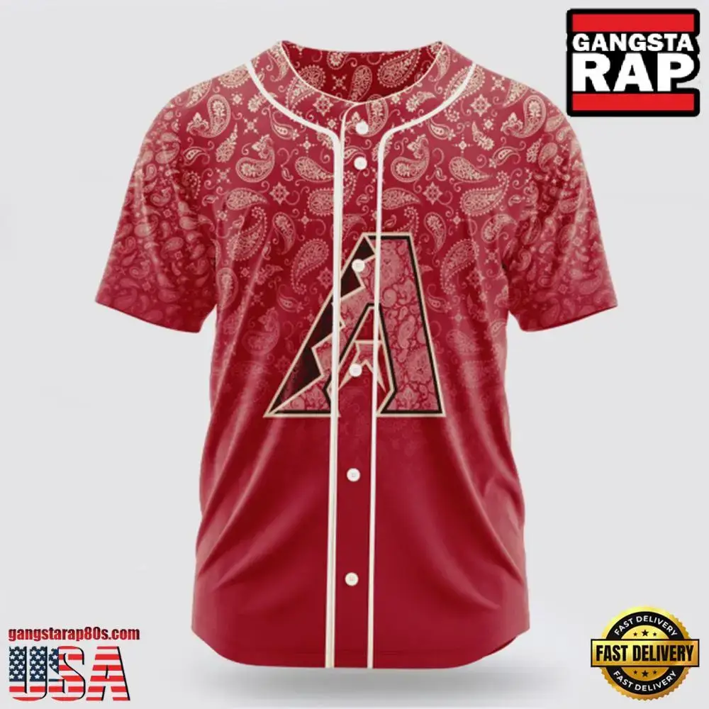 MLB Arizona Diamondbacks Paisley Pattern Baseball Jersey Image